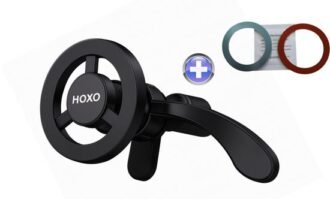 Magnetische Telefoonhouders auto met dubbel klemmachisme - Ventilatierooster - 360° Rotatie - Inclusief 2 Magneet Platen - Telefoonhouder - Voor smartphones 3 - 7 inch - Universeel