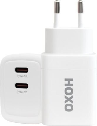 USB C Adapter 45W - USB C Oplader - Snellader - USB C - Gan Fast Charger met 2 USB C poorten