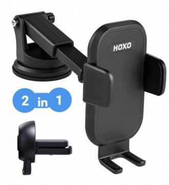 Telefoonhouder auto met Zuignap 2-in-1 - Geschikt voor bureau, raam, dashboard & & Ventilatie Luchtrooster - Extra sterk zuignap - Universele telefoonhouder - Een knop bediening