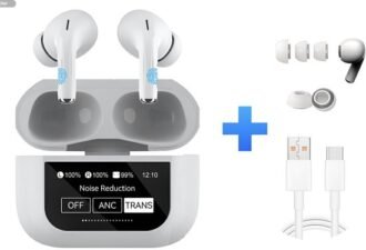 Oortjes Draadloos - Draadloze Oordopjes – Bluetooth 5.4 – Active Noise Cancelling – 20u Speeltijd – Oplaadcase met Touch Display - ENC