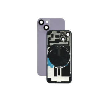 Complete Rear Housing with All Small Parts (no battery, no back camera) for iPhone 14 Purple (Compatible)