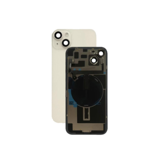 Complete Rear Housing with All Small Parts (no battery, no back camera) for iPhone 14 Starlight (Compatible)
