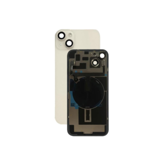 Complete Rear Housing with All Small Parts (no battery, no back camera) for iPhone 14 Plus Starlight (Compatible)