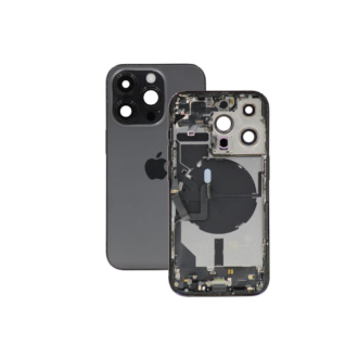 Complete Rear Housing with All Small Parts (no battery, no back camera) for iPhone 14 Pro Black (Compatible)