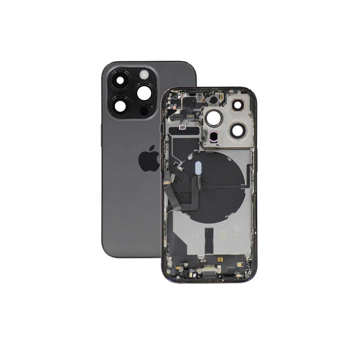 Complete Rear Housing with All Small Parts (no battery, no back camera) for iPhone 14 Pro Black (Compatible)