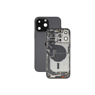 Complete Rear Housing with All Small Parts (no battery, no back camera) for iPhone 14 Pro Max Black (Compatible)