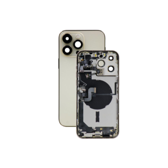 Complete Rear Housing with All Small Parts (no battery, no back camera) for iPhone 14 Pro Max Gold (Compatible)