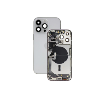 Complete Rear Housing with All Small Parts (no battery, no back camera) for iPhone 14 Pro Max Silver (Compatible)