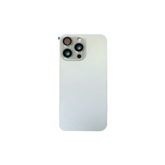 Complete Rear Housing with All Small Parts (no battery, no back camera) for iPhone 15 Pro Max White Titanium (Compatible)