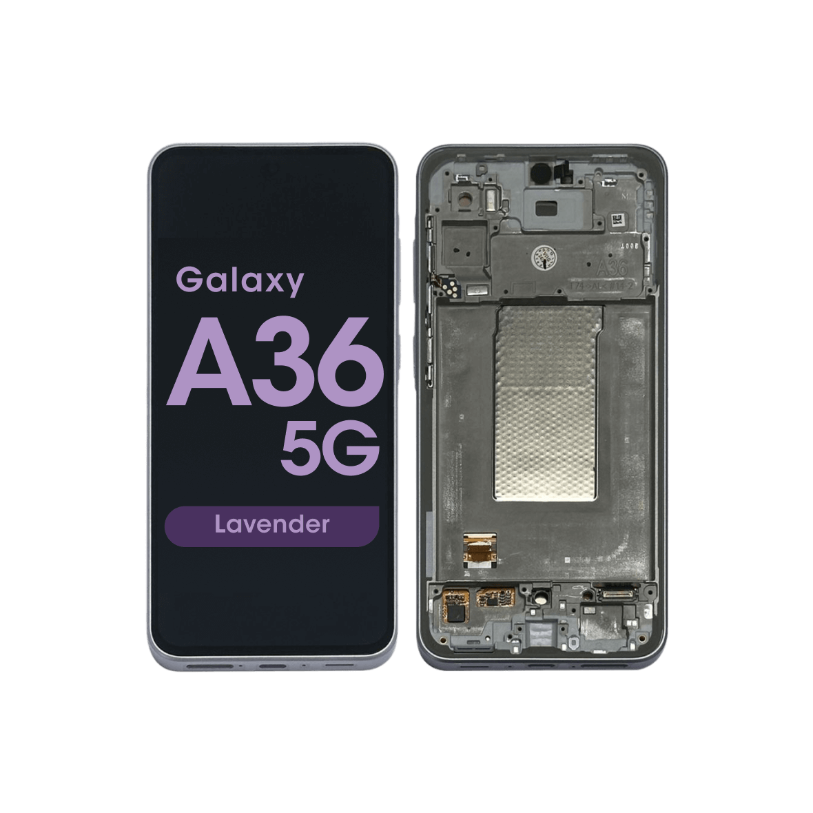 Display and Touchscreen With Frame for Samsung Galaxy A36 A366B Lavender (Service Pack)