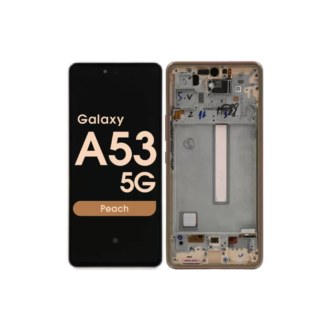 Display and Touchscreen With Frame for Samsung Galaxy A53 5G A536B Peach (Soft OLED)