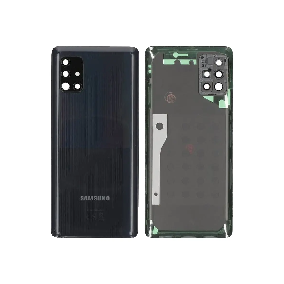 Back Cover for Samsung Galaxy A51 5G SM‑A516B Prism Crush Black With Lens GH82‑22938A (Service Pack)
