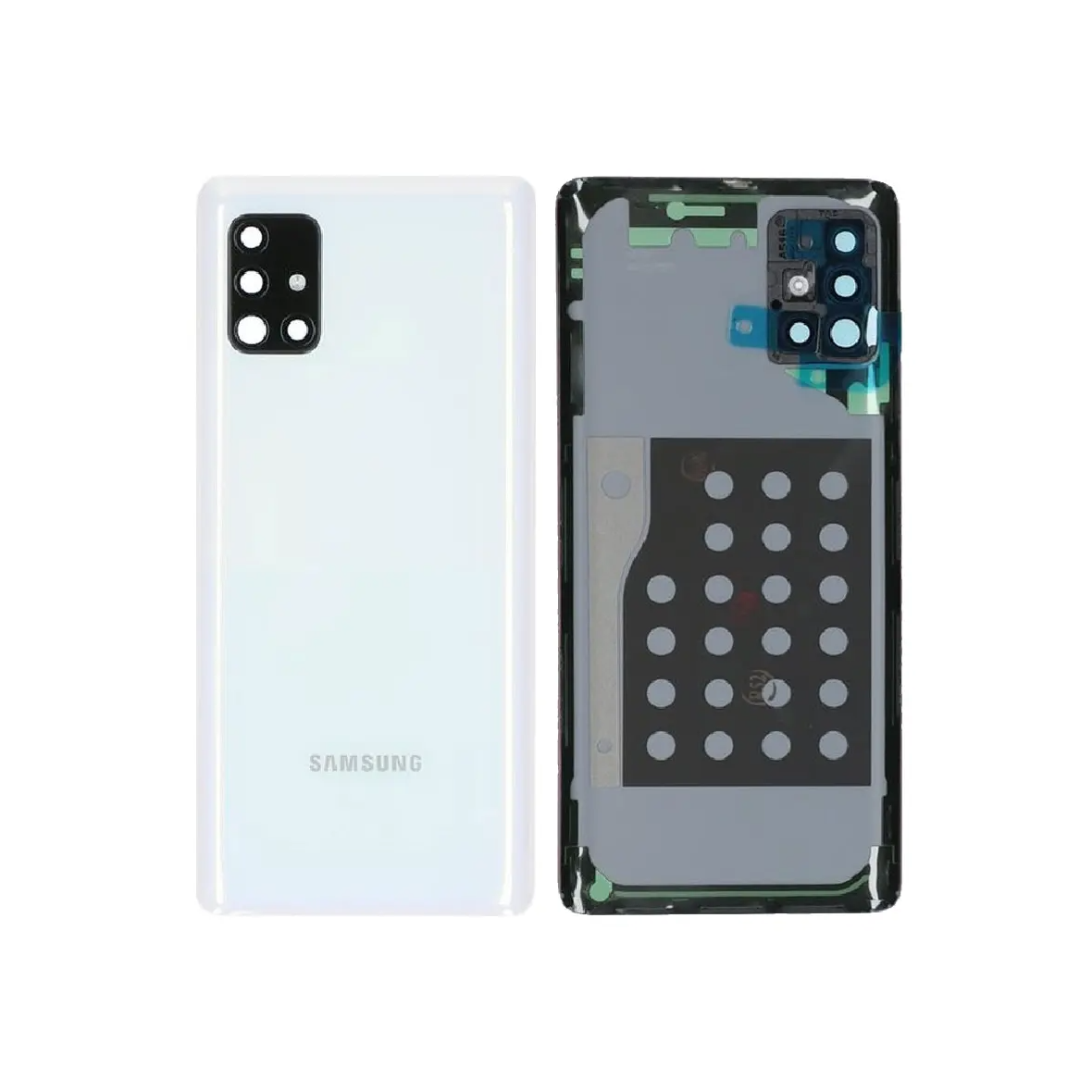 Back Cover for Samsung Galaxy A51 5G SM‑A516B Prism Cube White With Lens (Compatible)